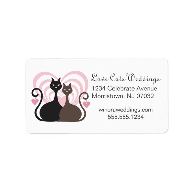 Love Cats Design Custom Address Label (Front)