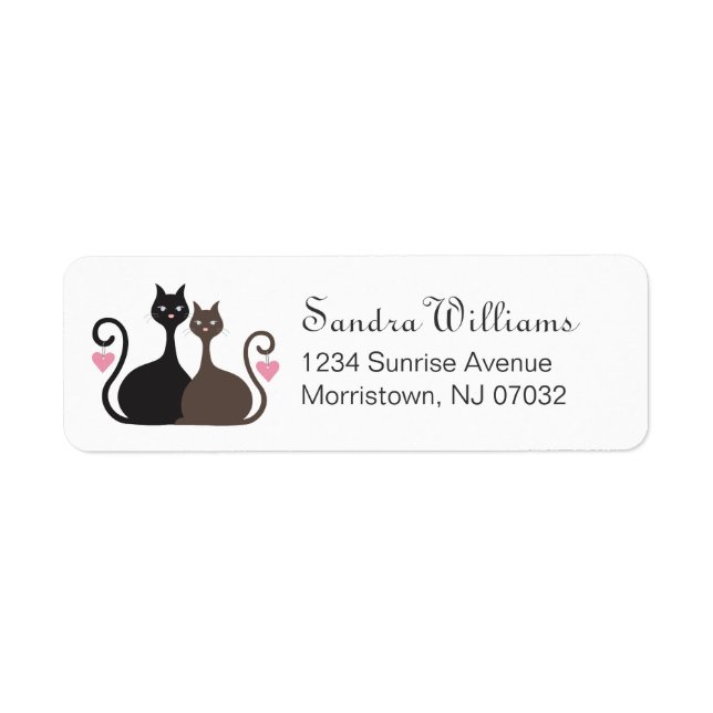 Love Cats Design Custom Return Address Label (Front)