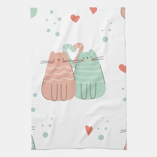 Love Cats Design   Geschirrtuch Tea Towel (Vertical)