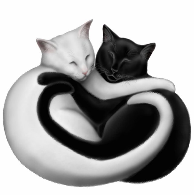 Love Cats Holiday Ornament Photo Sculpture Decoration (Front)