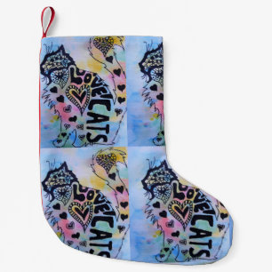 Love Cats Merry Colouful cat Christmas Stocking