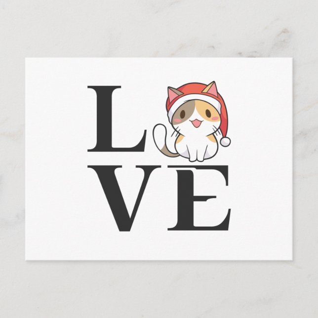 Love Cats – Santa Kitten Postcard (Front)