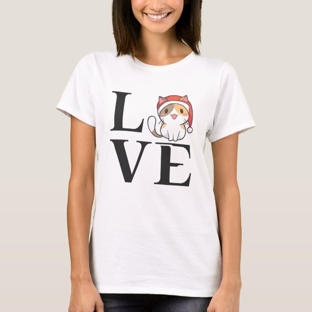 Love Cats – Santa Kitten T-Shirt (Front)