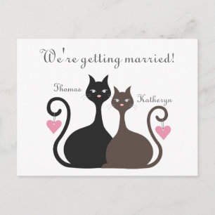Love Cats Save The Date Announcement Postcard
