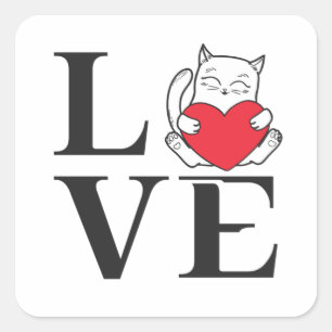 Love Cats Square Sticker