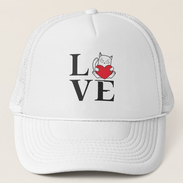 Love Cats Trucker Hat (Front)
