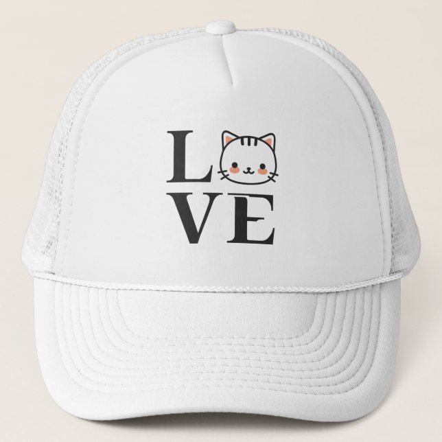 Love Cats Trucker Hat (Front)