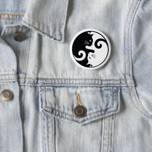 Love Cats Ying Yang 6 Cm Round Badge