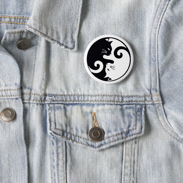 Love Cats Ying Yang 6 Cm Round Badge (In Situ)