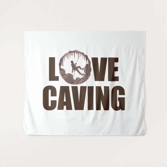 Love Caving - Cave Spelunking Speleology Tapestry (Front (Horizontal))