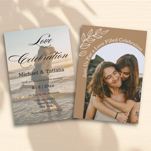 love celebration, boho arch 2 photos wedding  invitation (Creator Uploaded)