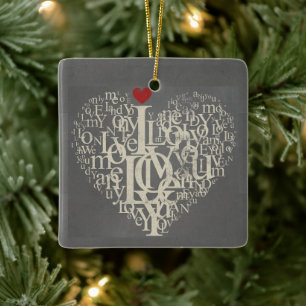 Love Ceramic Ornament