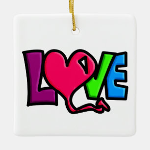Love ceramic ornament