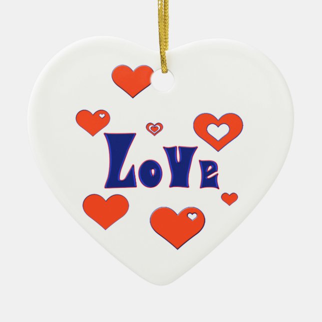 Love Ceramic Tree Decoration (Front)