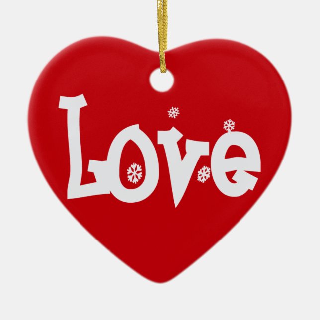 Love Ceramic Tree Decoration (Front)