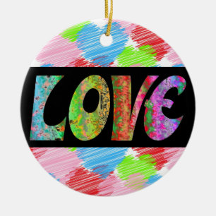Love Ceramic Tree Decoration
