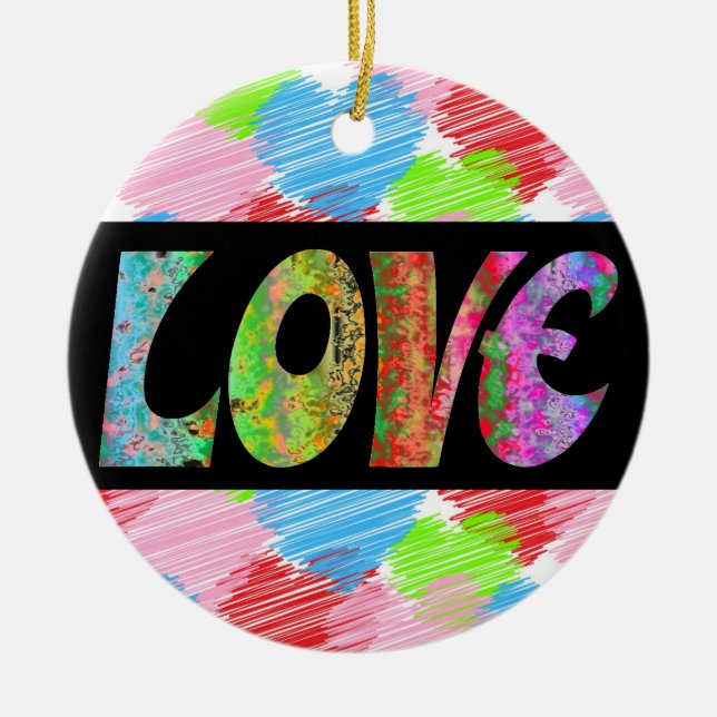 Love Ceramic Tree Decoration (Front)