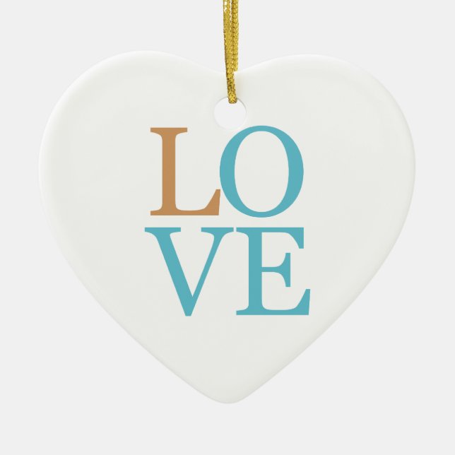 Love Ceramic Tree Decoration (Front)