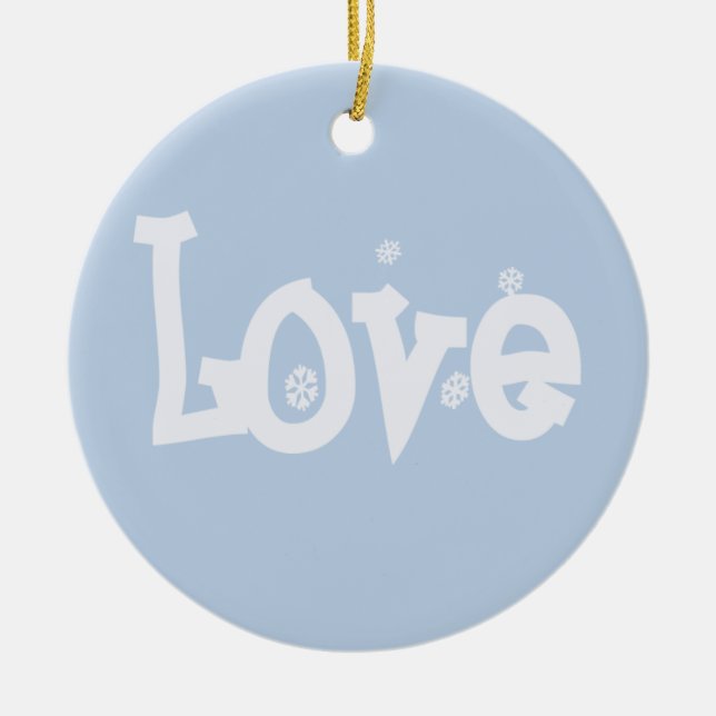 Love Ceramic Tree Decoration (Front)