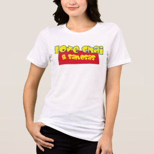 Love Chai Tee Funny Indian Chai Samosa T-shirt
