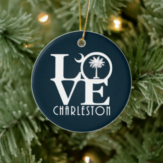 LOVE Charleston SC Ceramic Tree Decoration