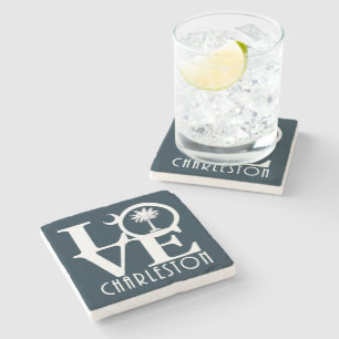 LOVE Charleston SC  Stone Coaster