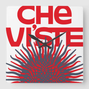 LOVE Che viste vers 2024 by MASANSER PIXELAT Square Wall Clock