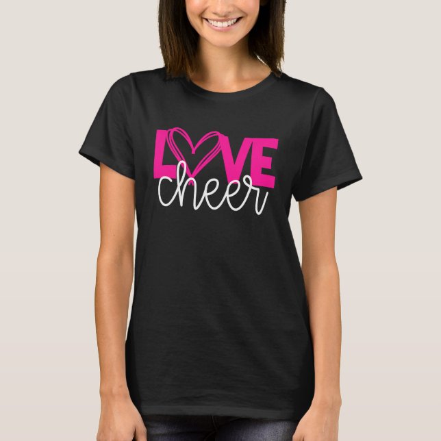 Love Cheer Cheerleading  for Her High School Footb T-Shirt (Front)