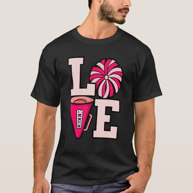 Love Cheerleading Cheerleader Cheer Squad Coach Gr T-Shirt (Front)