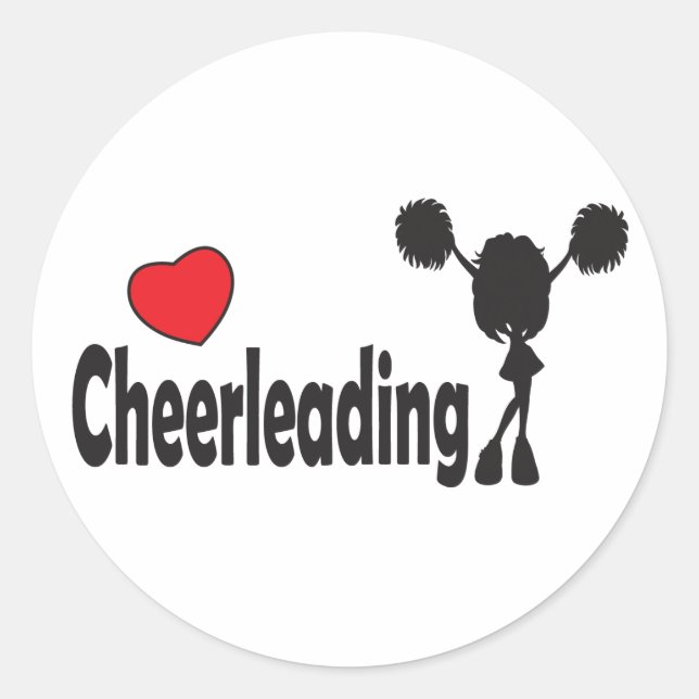 Love Cheerleading Classic Round Sticker (Front)
