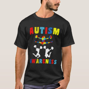 Love Cheerleading Puzzles Autism Awareness Kids Bo T-Shirt