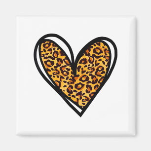 Love Cheetah Leopard Print Heart Valentines Day Gi Magnet