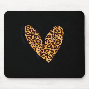 Love Cheetah Leopard Print Heart Valentines Day Gi Mouse Mat