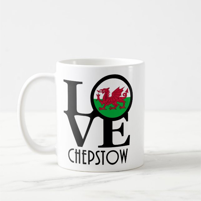 LOVE Chepstow Wales 11oz Coffee Mug (Left)