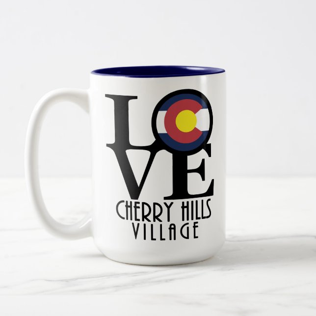 LOVE Cherry Hills Village 15oz Two-Tone Coffee Mug (Left)
