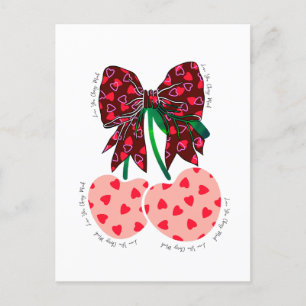 Love cherry much funny fruit postcard