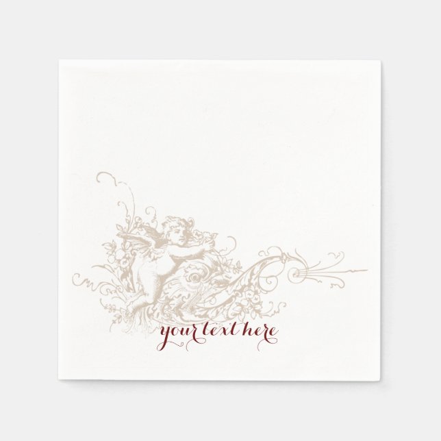 Love Cherub Wedding Paper Napkin Set (Front)