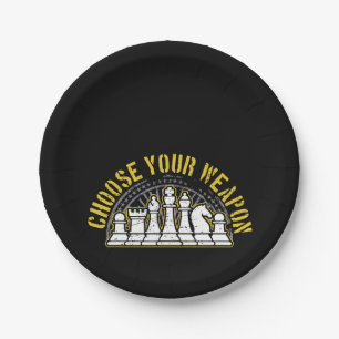 Love Chess Choose Your Weapon Gift Idea Chess Paper Plate