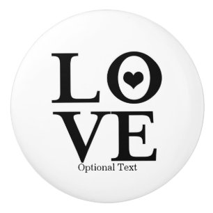 LOVE Chic Modern Cute Black White Bedroom Dresser Ceramic Knob