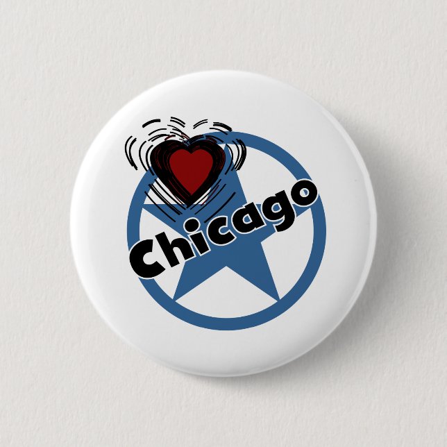 Love Chicago 6 Cm Round Badge (Front)