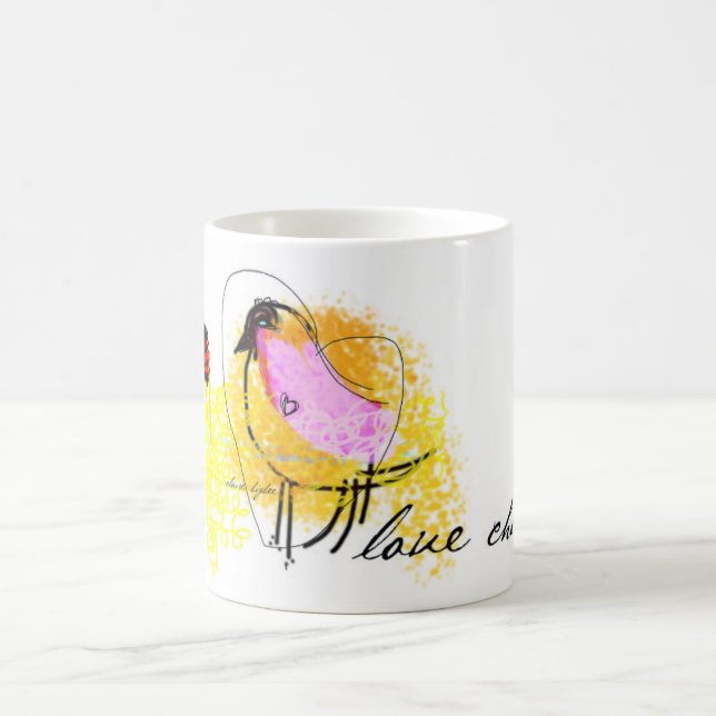 "Love Chick" White 11oz Classic Mug (Center)