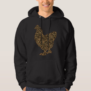 LOVE Chicken Leopard Print Vint Hoodie