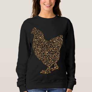 LOVE Chicken Leopard Print Vint Sweatshirt