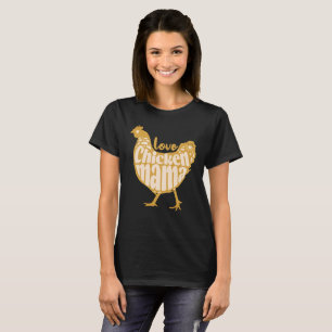 Love Chicken Mama Farmhouse Typography T-Shirt