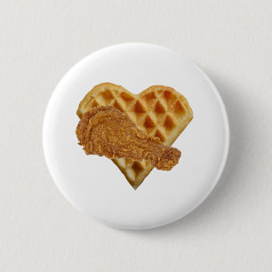 love chicken waffles 6 cm round badge