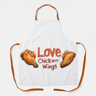 Love Chicken Wings Perfect for Food & BBQ Lovers Apron