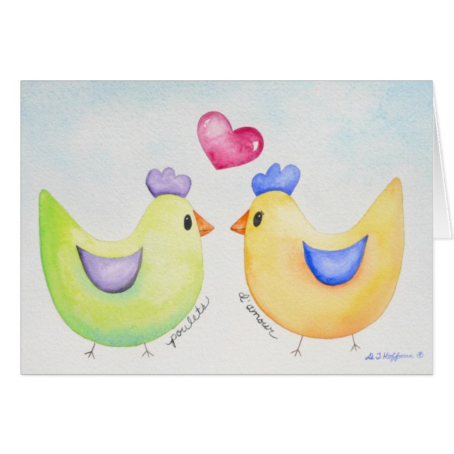 Love Chickens card (Front Horizontal)