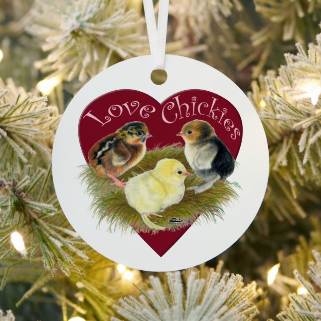 Love Chickies Metal Tree Decoration (Insitu)