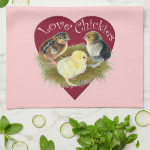 Love Chickies Tea Towel