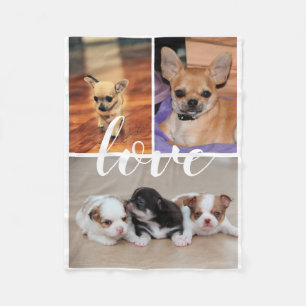 Love Chihuahua Photo Fleece Blanket